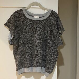 Cameo Black and Gray Leopard Print Short Sleeve Top never worn